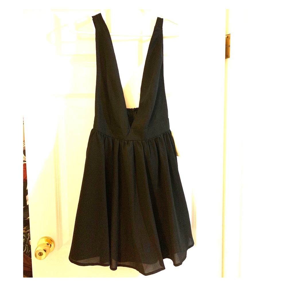 Low cut black party dress